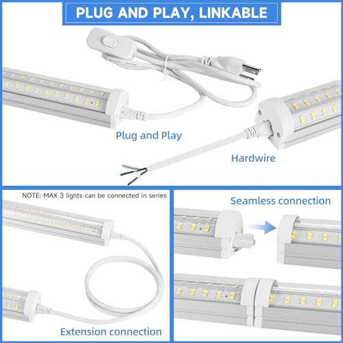 8Ft LED Shop Light Fixture 8pack