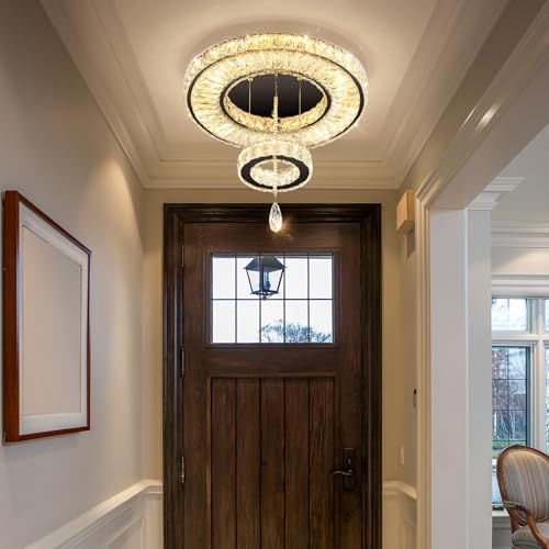 Modern Chandelier Bedroom Light Indoor LED Dimmable Lights Ceiling Chandeliers for Dining Room Kitchen Entryway Black 25W LEDs Fixtures 2000 Lumens (Black / W16")