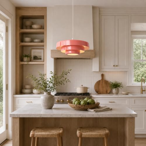 Plug in Pendant Light (Large-Pink (17.7in))