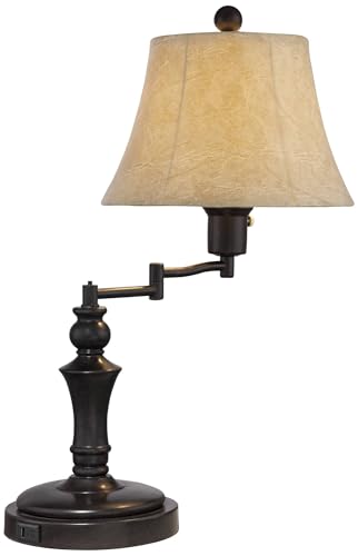Corey 21 3 4" High Table Lamp USB Bronze Brown Traditional Swing Arm Hotel (Bronze)
