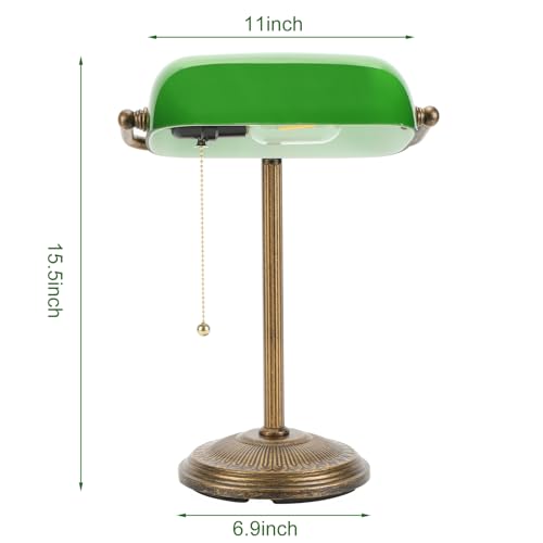 Bankers Desk Lamp (Small / Retro Gold+Green)