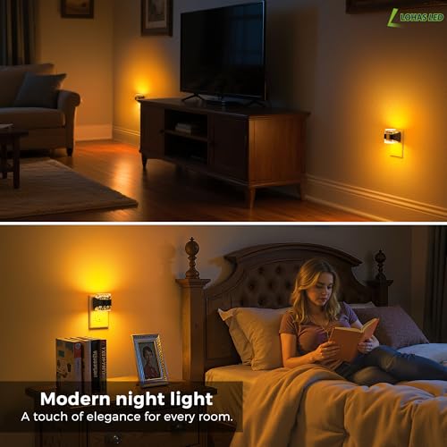 Night Light Bubble Night Lights Plug into Wall (Black Bubble-Amber / 2 Pack)