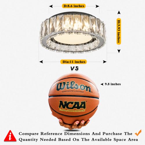 Crystal Dimmable Flush Mount Ceiling Light