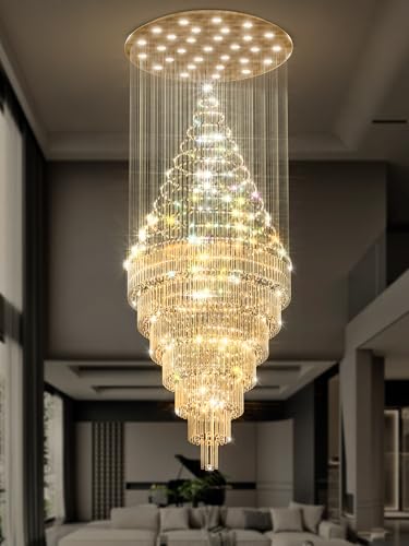 D59''X H120'' Modern Large Crystal Chandelier for High Ceiling (Gold / D59"X H120")