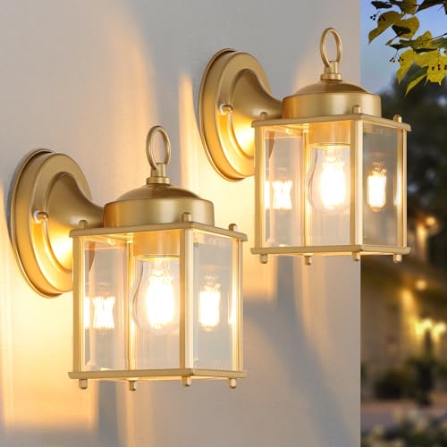Outdoor Wall Lantern (Gold / 8.27 inch)