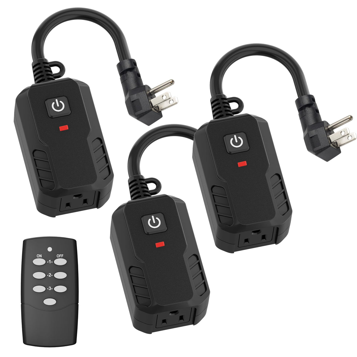 Remote Control Outlet Wireless Light Switch Outdoor Indoor 3 (1 Outlet, 1 Remote, 3 Pack)
