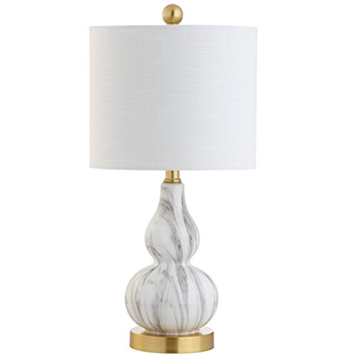 Anya Gourd Glass Table Lamp 20.5" (Single / Black / White)