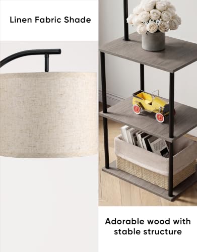 Floor Lamp with Table (Oak Gray)