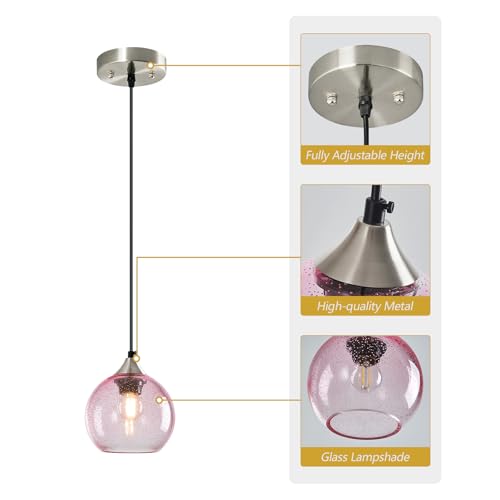 Pink Pendant Lights Kitchen Island 3 Pack (Pink / S - 5.9 in)
