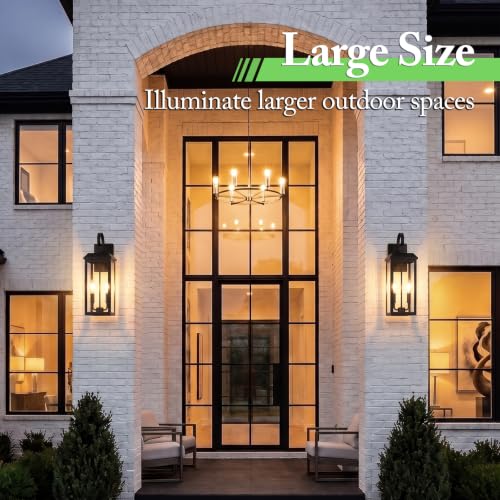 17.7" Large Outdoor Wall Lights (Matte Black / 17.8")