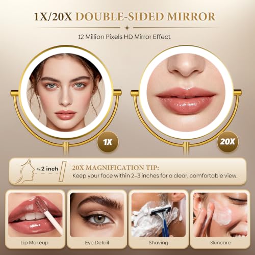 9" Gold Lighted Makeup Mirror (Gold)
