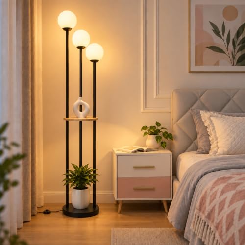 Floor Lamp with Shelves