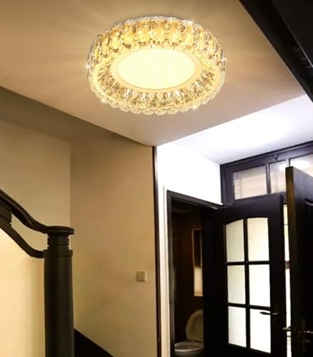 Modern Crystal Chandeliers for LED Dimmable Pendant Lighting Flush Mount Light Living Room