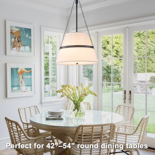 15.35" Black Drum Pendant Light for Kitchen Island (Black / 15.35 Inch)