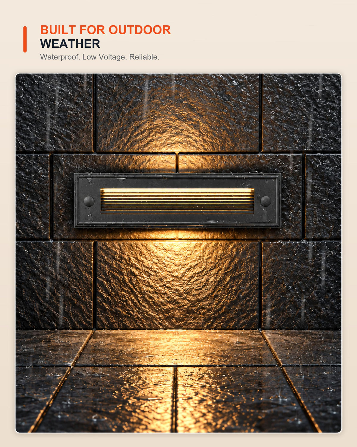 12 Pack 7.4 Inch Low Voltage Outdoor Stair Lights (Black / 7.4inch | 2700K)