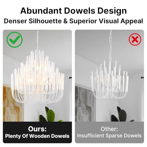 Modern Farmhouse Chandelier (White / L-36.2 Inch)