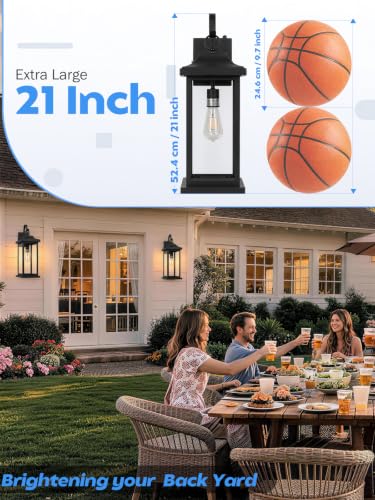 Extra Large 21 Inch Dusk to Dawn Outdoor Lighting Matte Black (Black / 21 Inch)