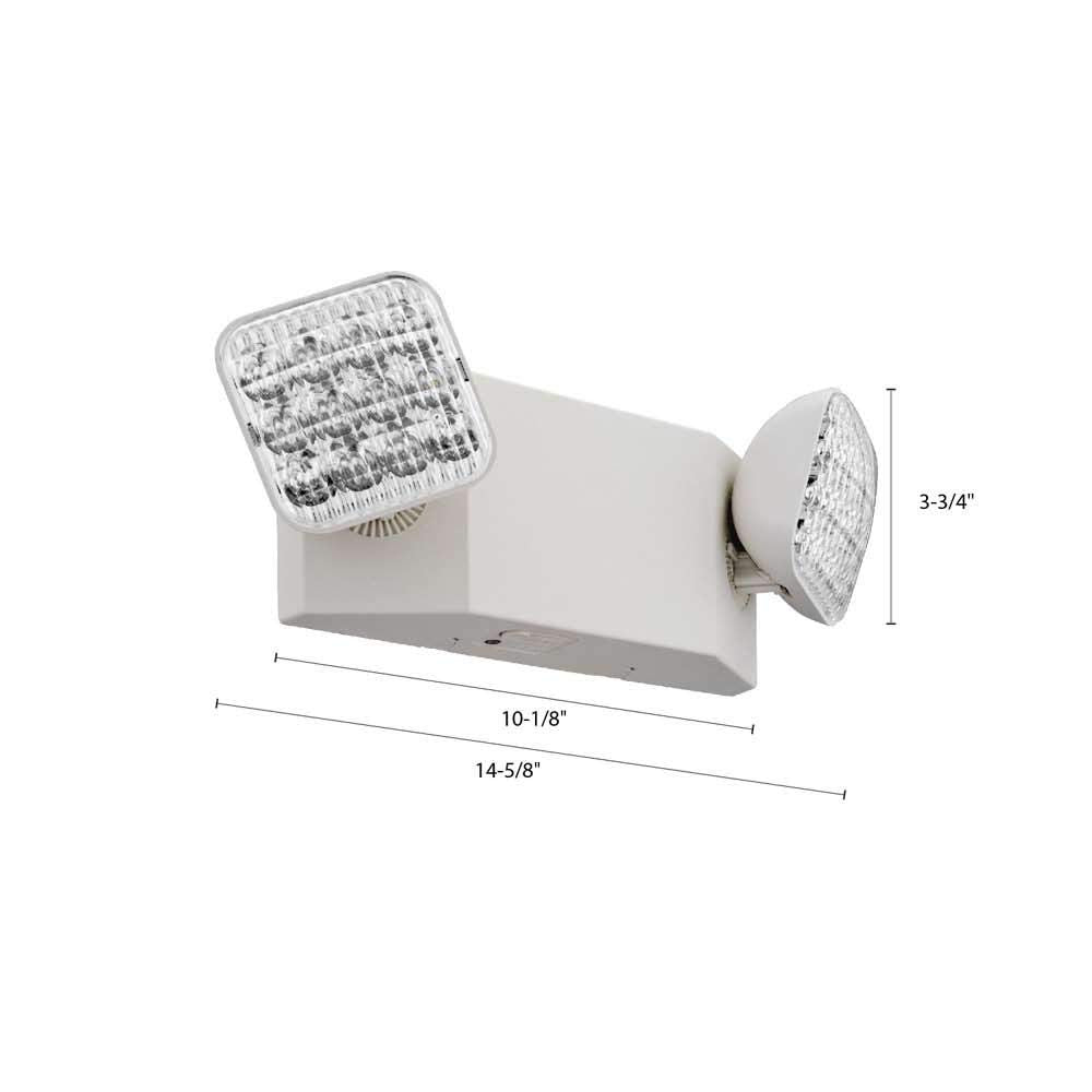 EU2 LED 2 Light White LED Emergency Fixture with 90 Minute Back Up (Generation 1 (White, 1-Pack) / Standard)