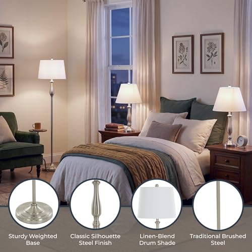 Floor and Table Lamp Set (2 Table Lamps + Floor Lamp)