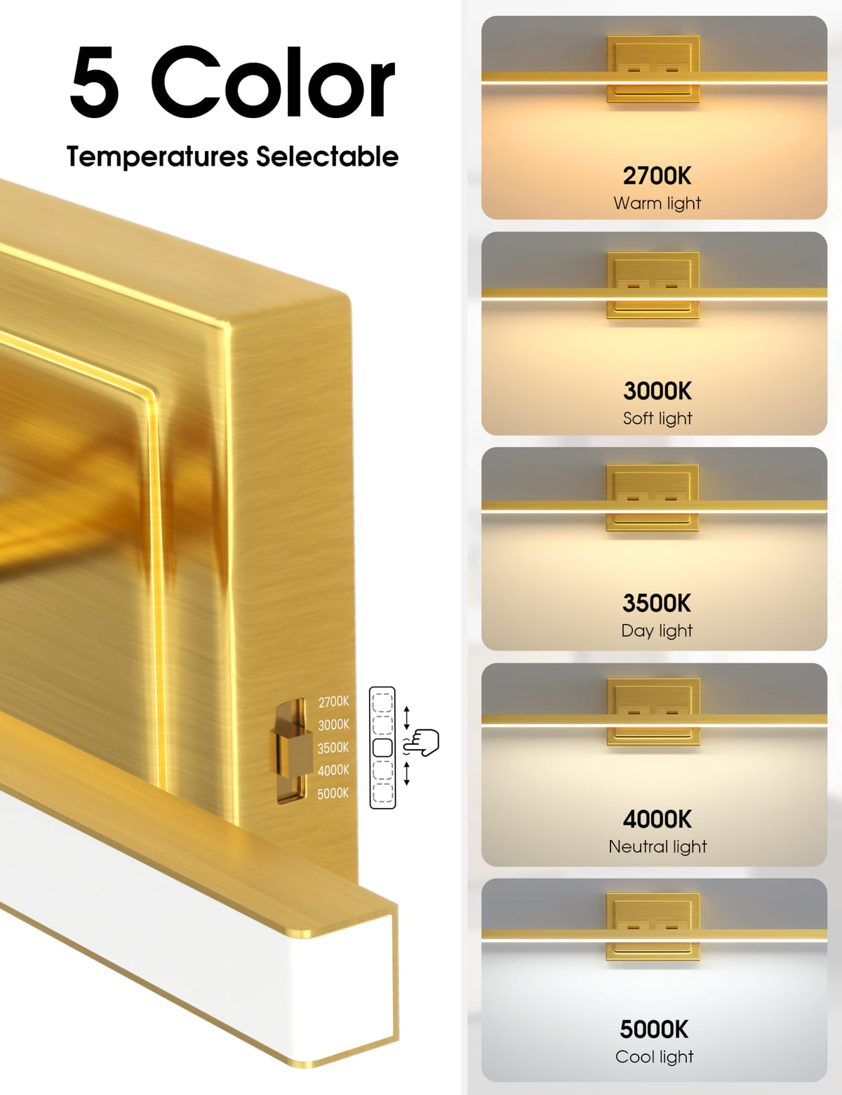 Bathroom Vanity Light 55 inch (Gold / 55 inch)