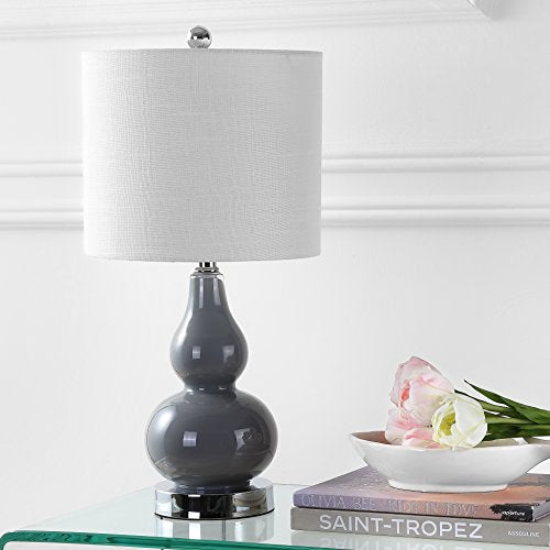 Anya Gourd Glass Table Lamp 20.5" (Single / Gray)