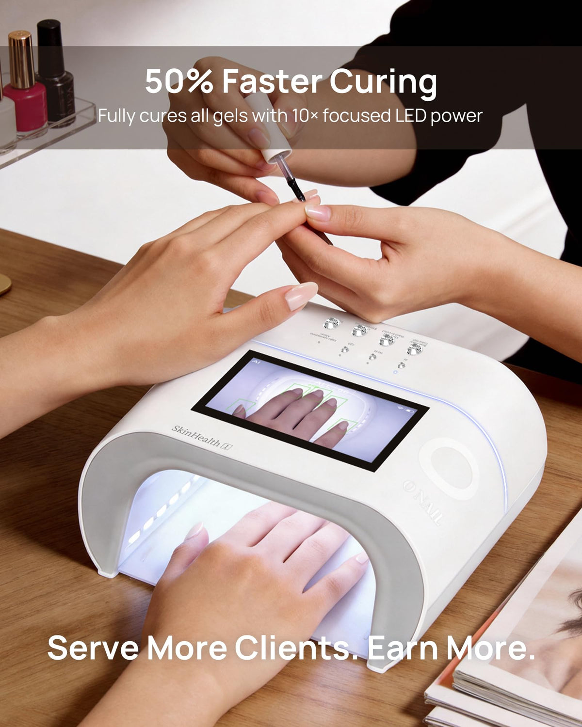 AI UV LED Nail Lamp for Gel Nails (Pink)