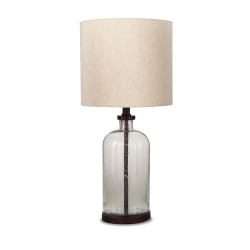 Bandile Seeded Glass Bedside Table Lamp (Bronze)
