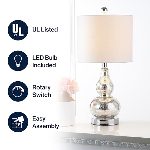Anya Gourd Glass Table Lamp 20.5" (Single / Mercury Silver)