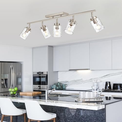5 Light Industrial Bathroom Vanity Lights (Brushed Nickel / 5 Lights)