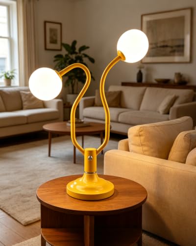 Yellow Globe Table Lamp Magic DIY Arms G9 Bulbs Included Dimmable (14-Yellow-Globe-2U-Magic DIY Arms)