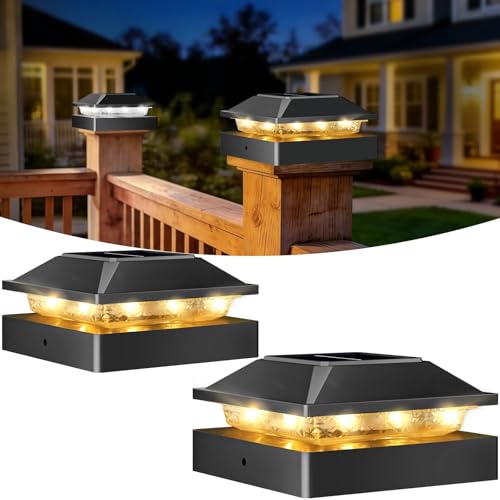 4x4 Post Solar Lights 2 Pack (Black / 2 Packs)