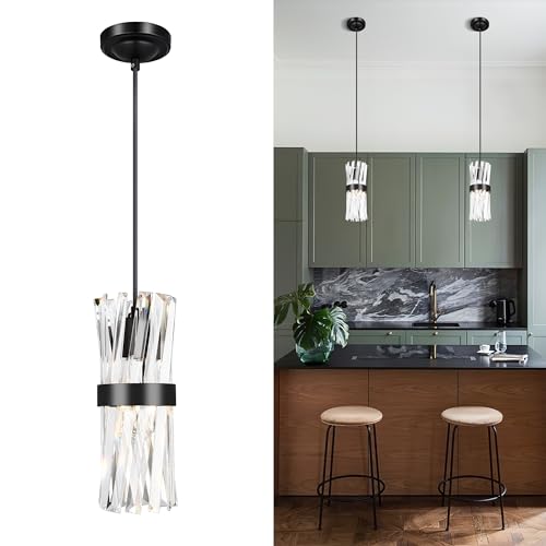 Mat Black Pendant Lights Kitchen Island (Black,1PK)