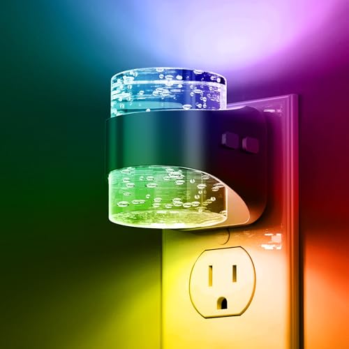 Night Light RGB Bubble Night Lights Plug into Wall (Black Bubble-RGB / 1 Pack)