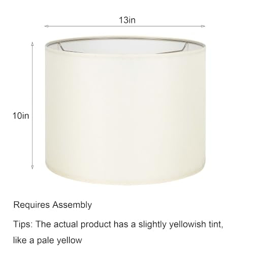 13"x13"x10" Assembly Required Lampshade for Table Lamp (Cream White / 13x13x10)