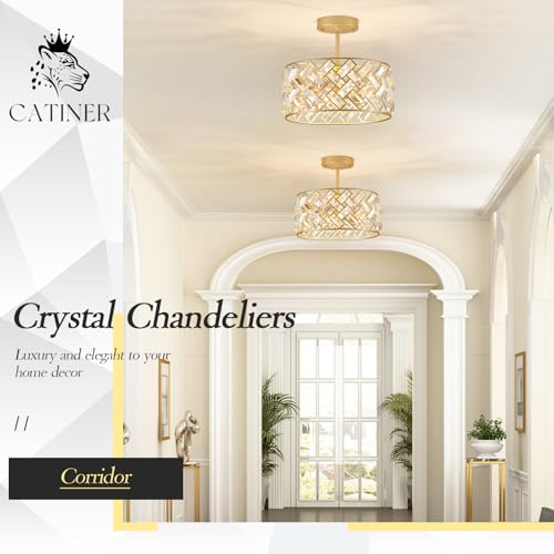 12" Gold Crystal Chandelier (Small Gold)