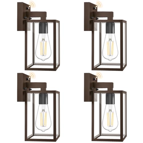 Plastic Dusk to Dawn Outdoor Wall Sconce Dark Chocolate 4 (Dark Chocolate)