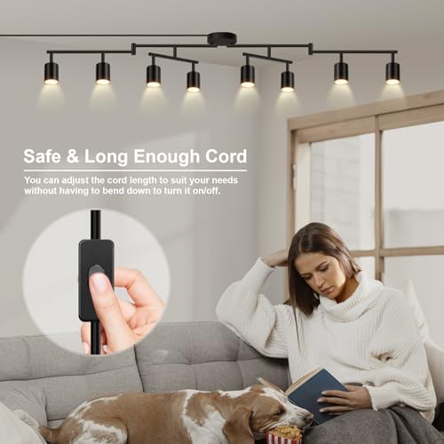 Plug in Track Lighting LED (8-Light Track Light(Black))