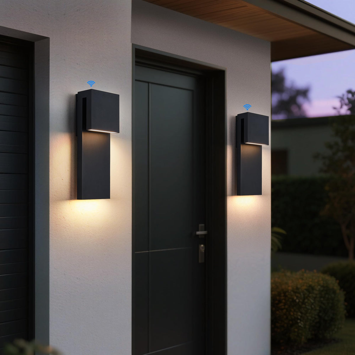 Dusk to Dawn Outdoor Wall Lights 2 Packs (2 Pack Textured Black(With Photocell))