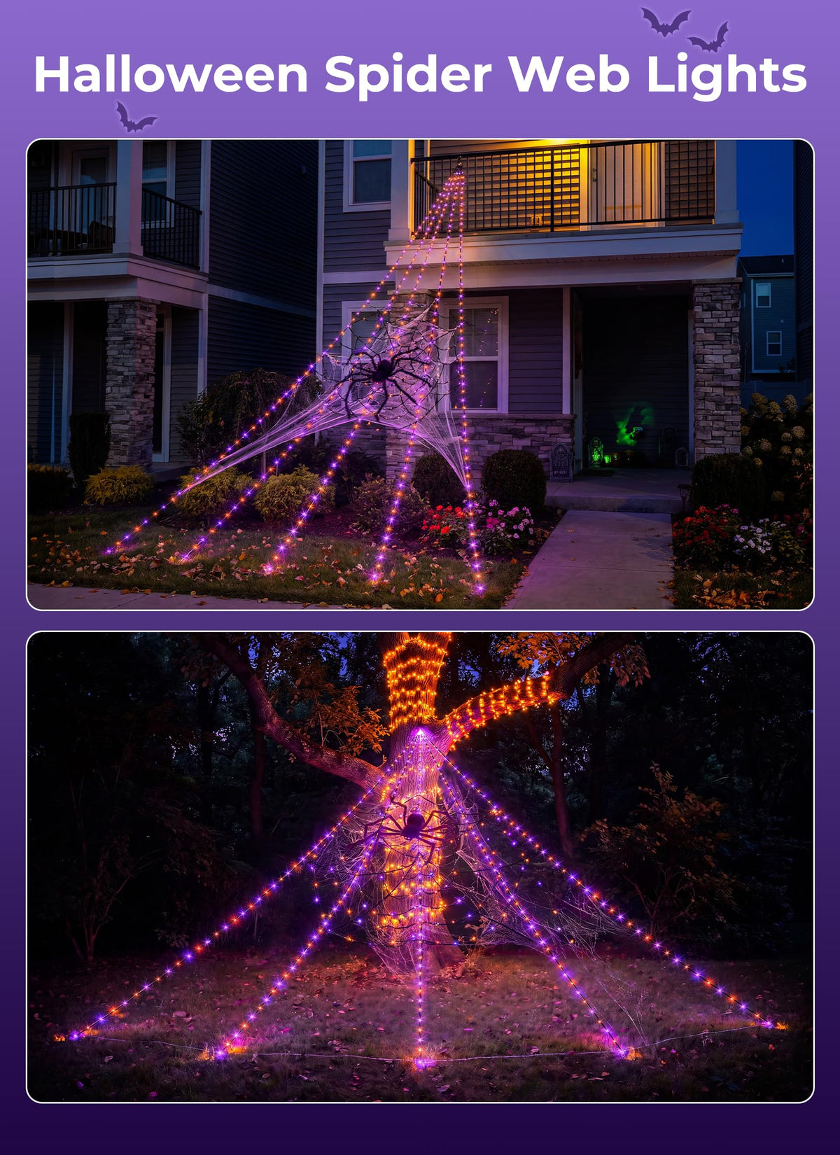 Halloween Decorations Outdoor (Orange & Purple - New Model)