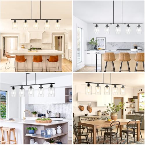 40in 5 Light Kitchen Island Lighting (Black / 5-Light)