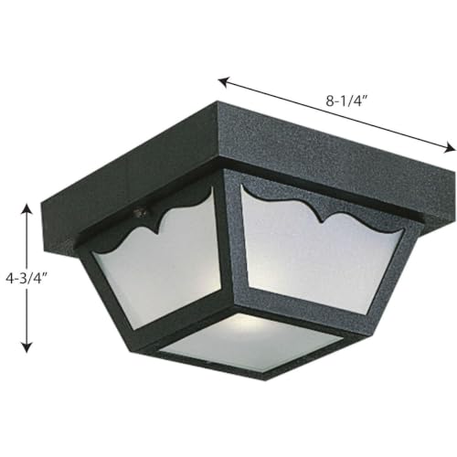 1 Light Indoor and Outdoor Flush Mount Ceiling Light (Textured Black / 8.25-Inch Diameter x 4.75-Inch Height / 1-Light)