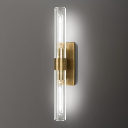 Brass Bathroom Vanity Wall Sconces (Bronze-White / 22.8"-1 Pack)