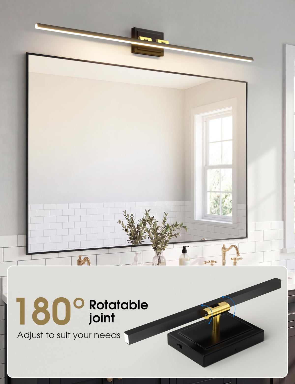Modern Bathroom Vanity Light 48 inch (Black Gold / 48 inch)