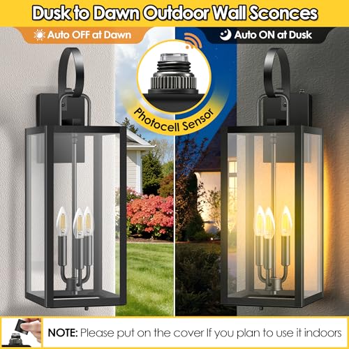 25inch Large Outdoor Wall Light with Closed Bottom (25in-dusk to dawn)