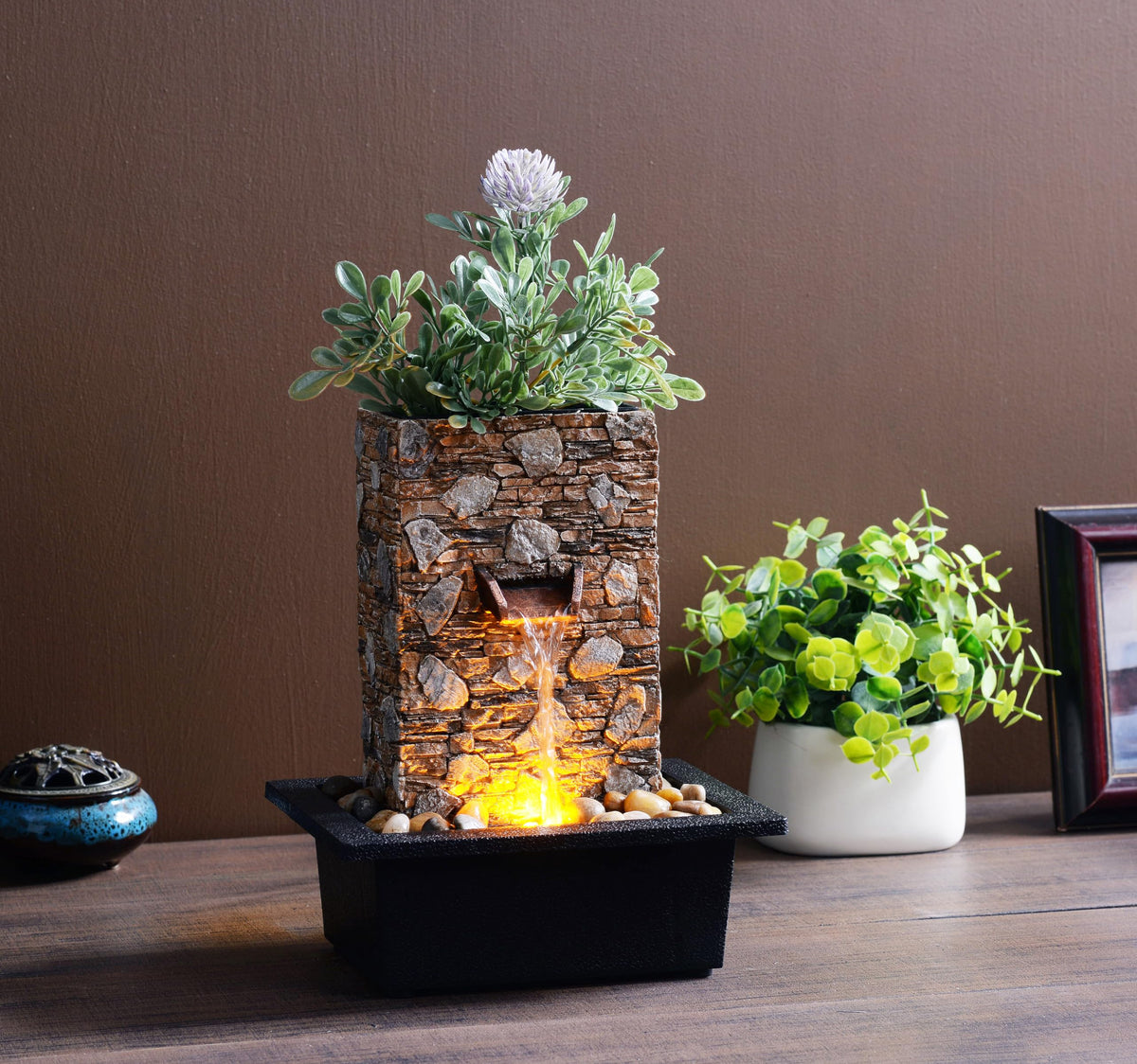 Tabletop Waterfall Fountain (Brown)