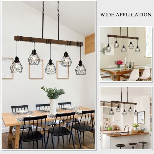 Farmhouse Dining Room Light Fixture (Black / 5-Light)