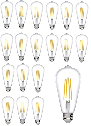 Bioluz Dimmable Edison Light Bulbs (Soft White 3000k / 18 Count (Pack of 1))