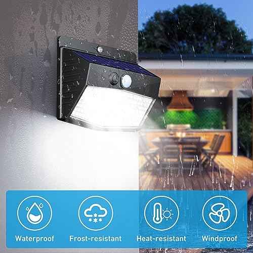 6 Pack Solar Motion Sensor Lights Outdoor Waterproof with 3 Modes