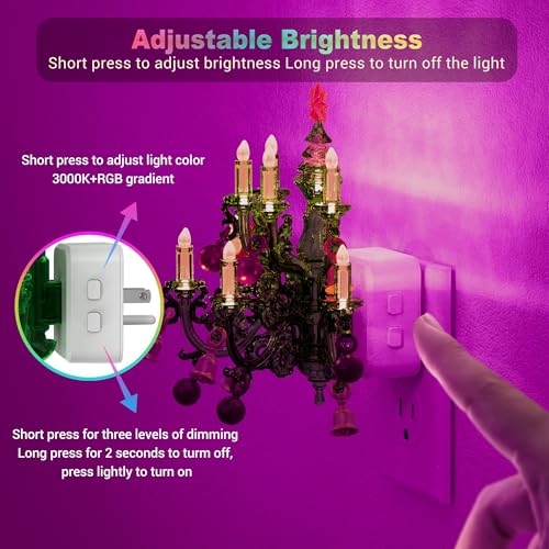 Christmas RGB Pendant Night Lights Plug into Wall (Christmas chandelier-RGB / 2 Pack)