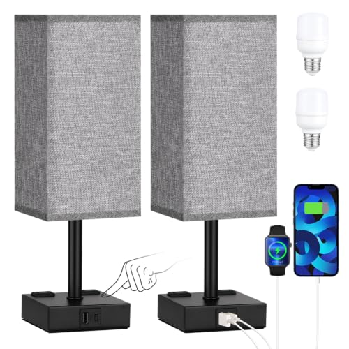 Set of 2 Touch Lamps with USB